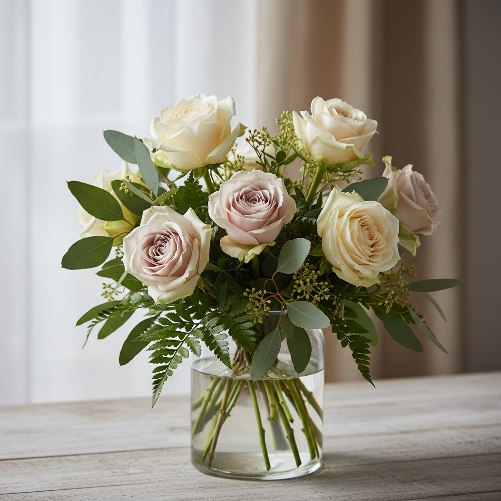 Graceful Tribute Vase (Soft Neutrals)