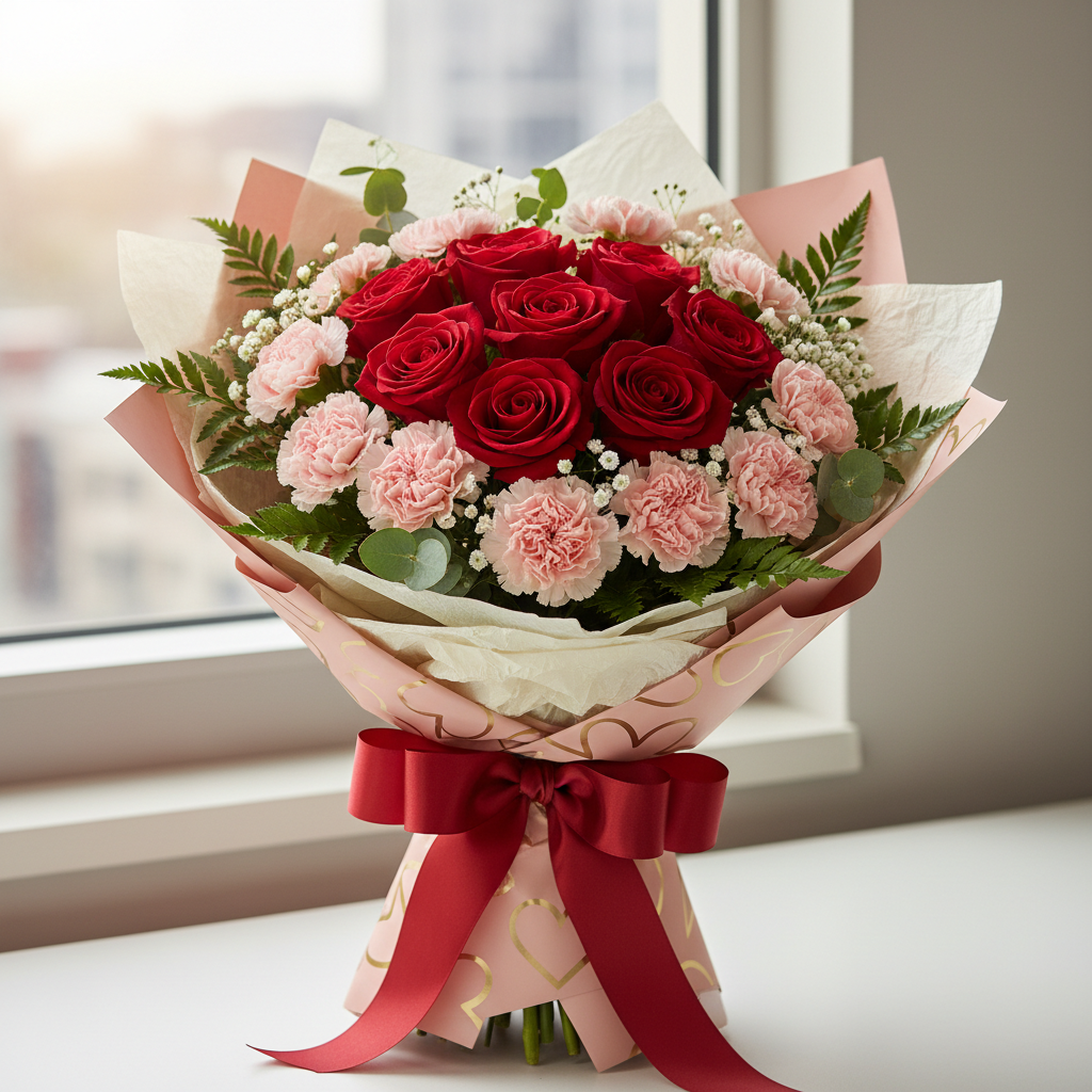 Wrapped Rose Bouquet (No Vase)