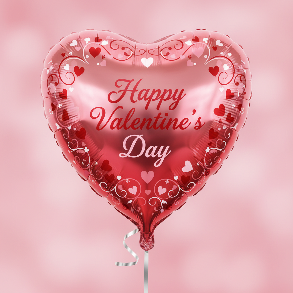Valentines day mylar balloon with design